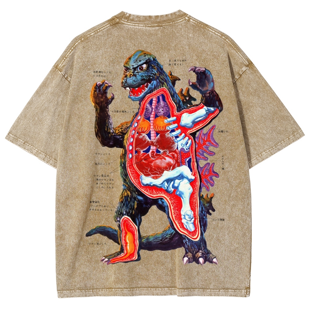 Kaiju Anatomy Diagram Washed T-Shirt