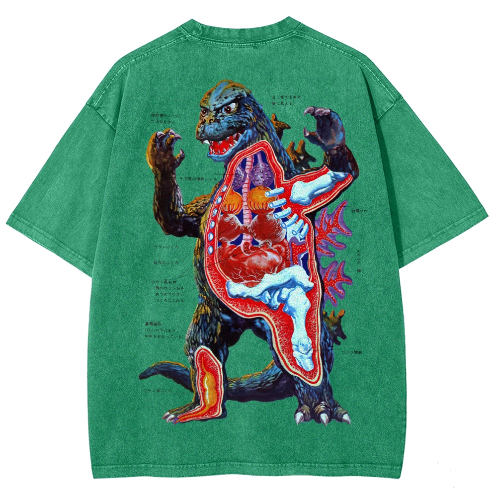 Kaiju Anatomy Diagram Washed T-Shirt