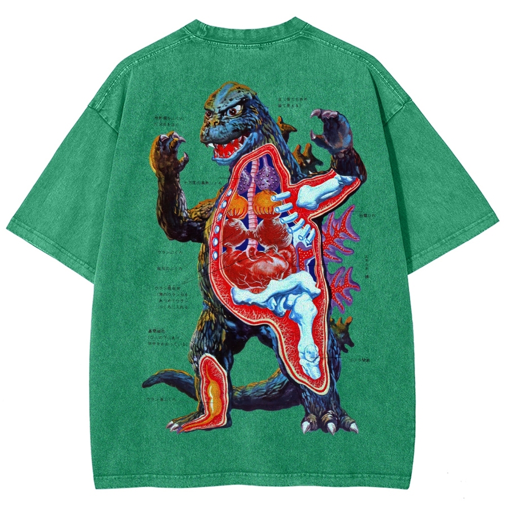 Kaiju Anatomy Diagram Washed T-Shirt