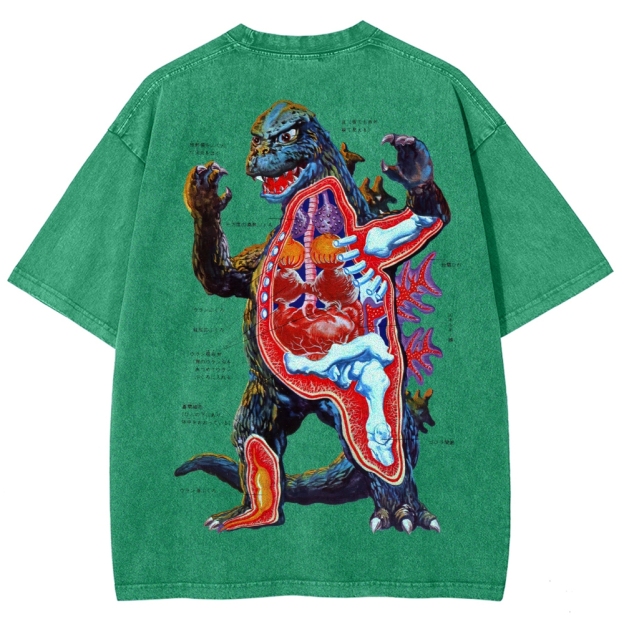 Kaiju Anatomy Diagram Washed T-Shirt