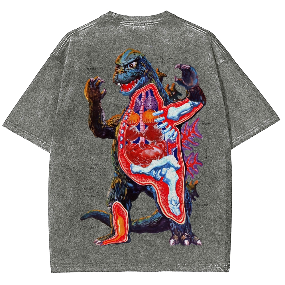 Kaiju Anatomy Diagram Washed T-Shirt