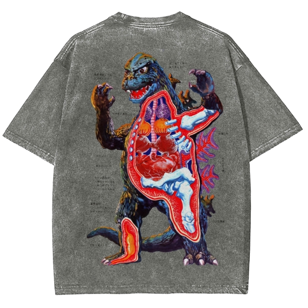 Kaiju Anatomy Diagram Washed T-Shirt