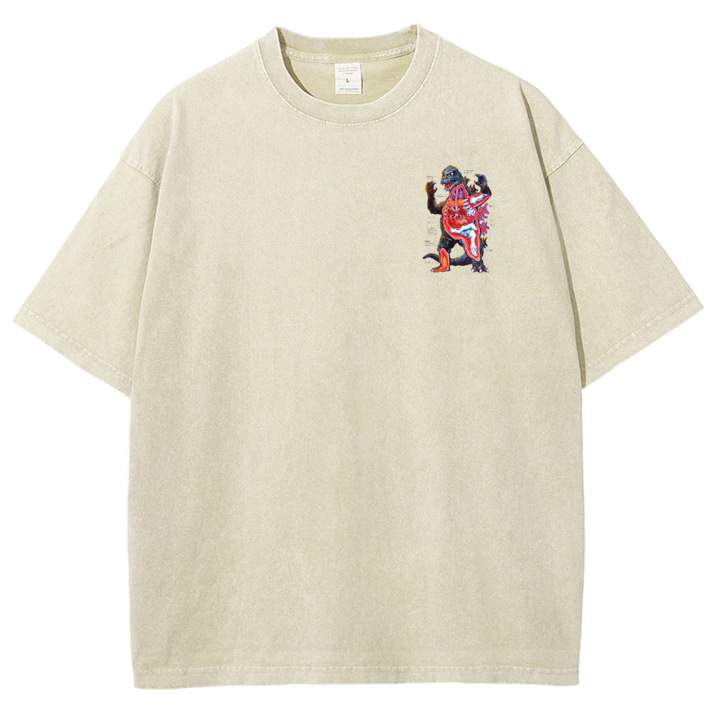 Kaiju Anatomy Diagram Washed T-Shirt