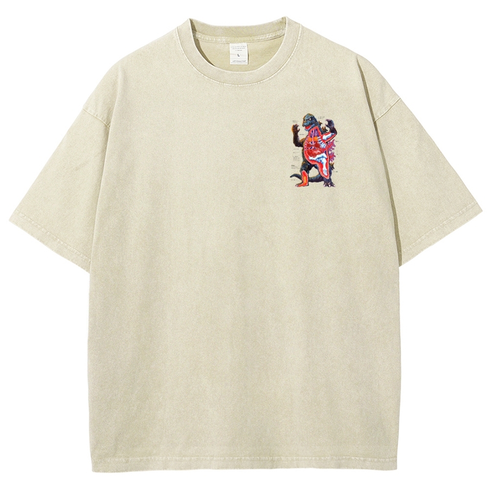Kaiju Anatomy Diagram Washed T-Shirt
