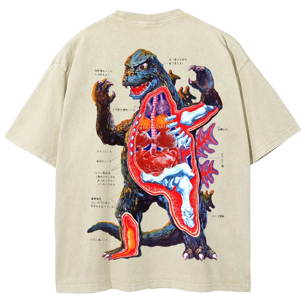 Kaiju Anatomy Diagram Washed T-Shirt