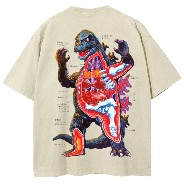 Kaiju Anatomy Diagram Washed T-Shirt
