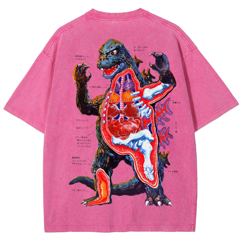 Kaiju Anatomy Diagram Washed T-Shirt