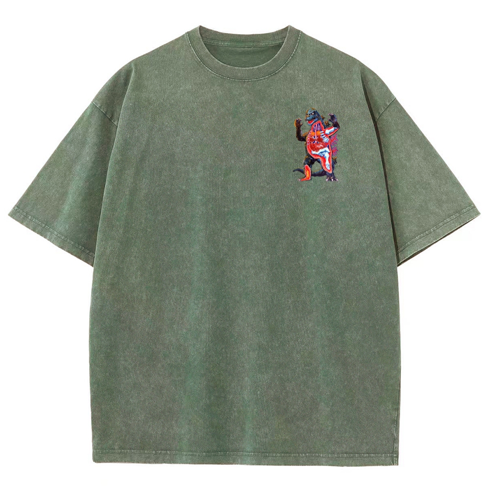Kaiju Anatomy Diagram Washed T-Shirt