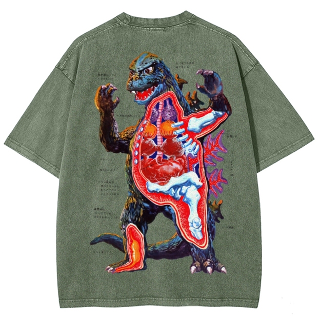 Kaiju Anatomy Diagram Washed T-Shirt