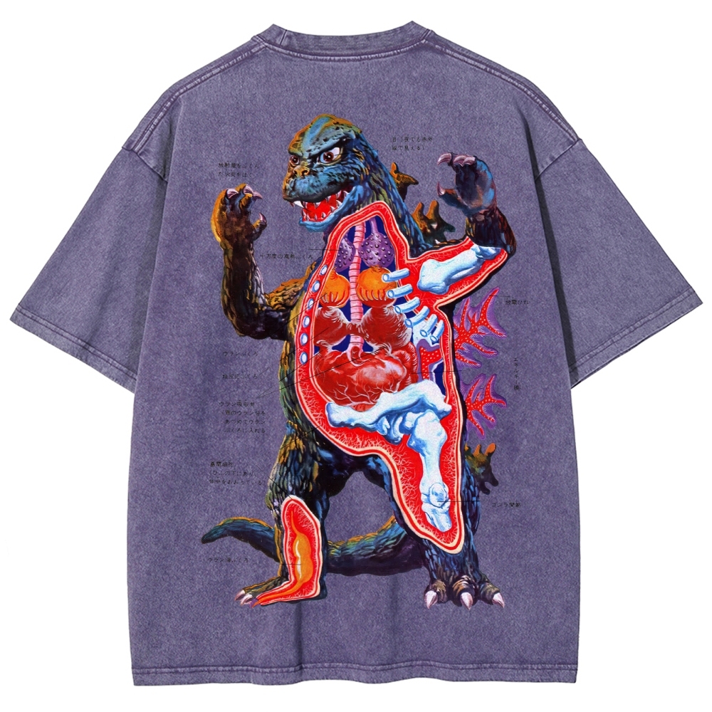 Kaiju Anatomy Diagram Washed T-Shirt