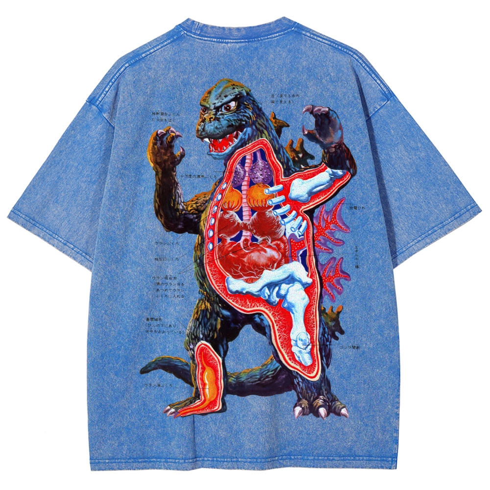 Kaiju Anatomy Diagram Washed T-Shirt