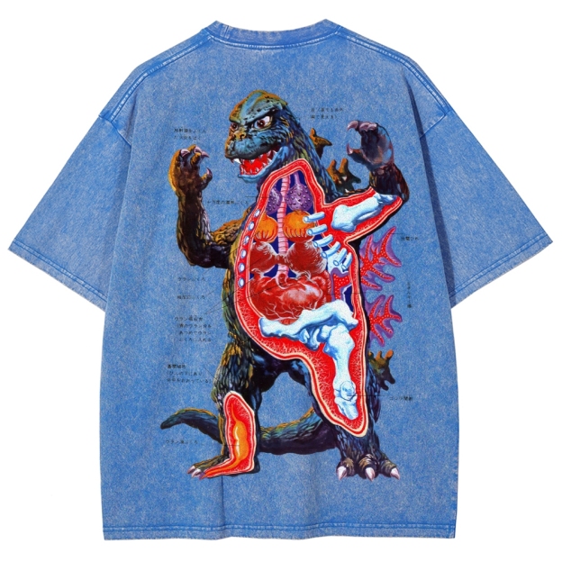 Kaiju Anatomy Diagram Washed T-Shirt