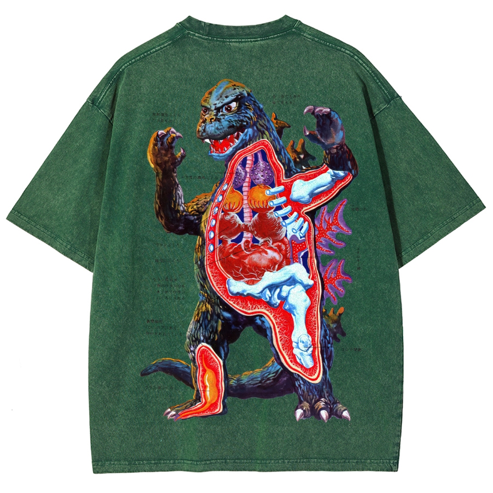 Kaiju Anatomy Diagram Washed T-Shirt