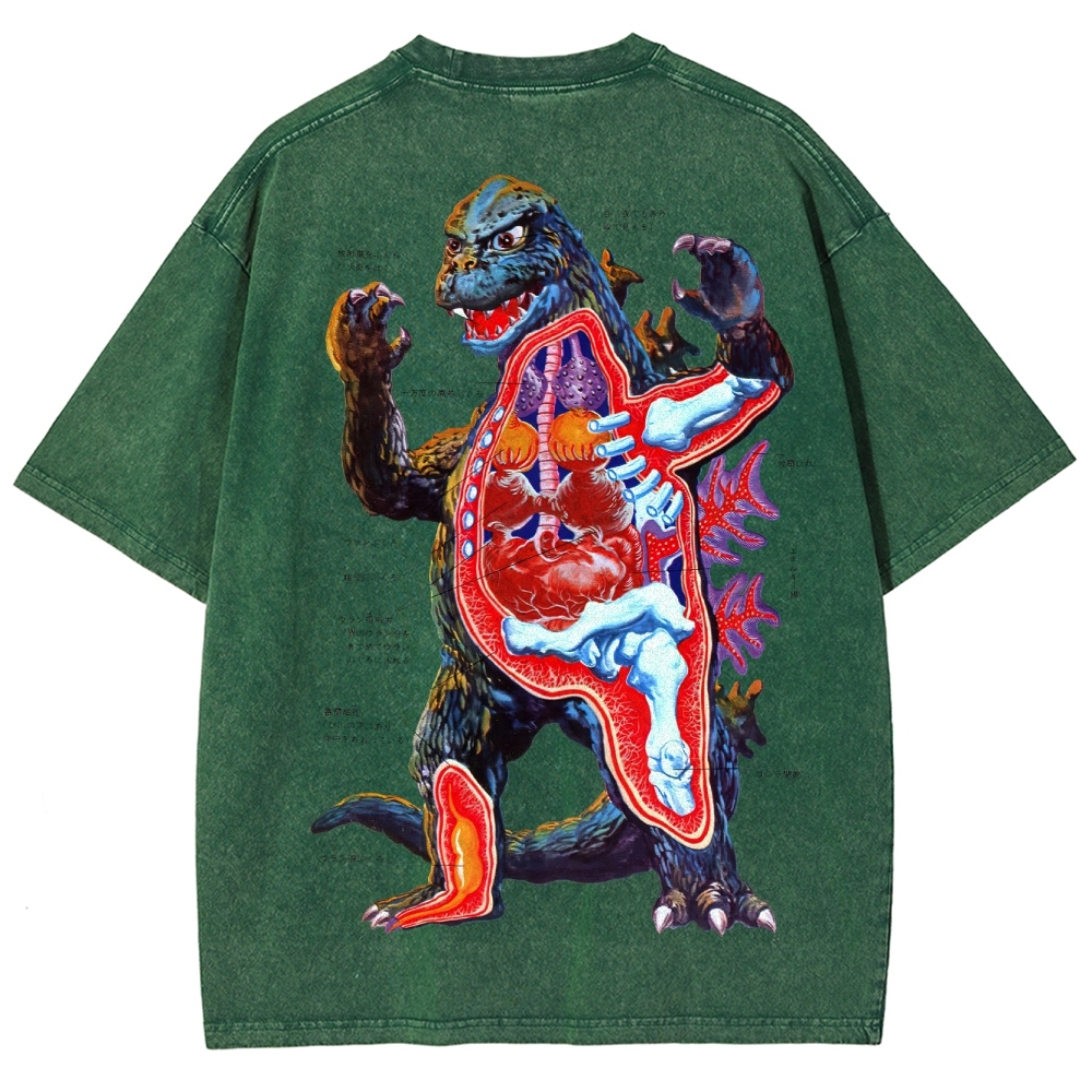 Kaiju Anatomy Diagram Washed T-Shirt