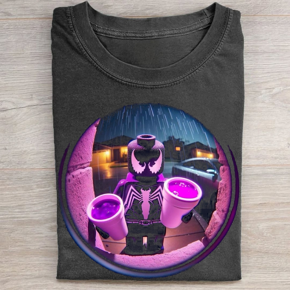 Lego Symbiote Night Humor Vintage Washed Tee