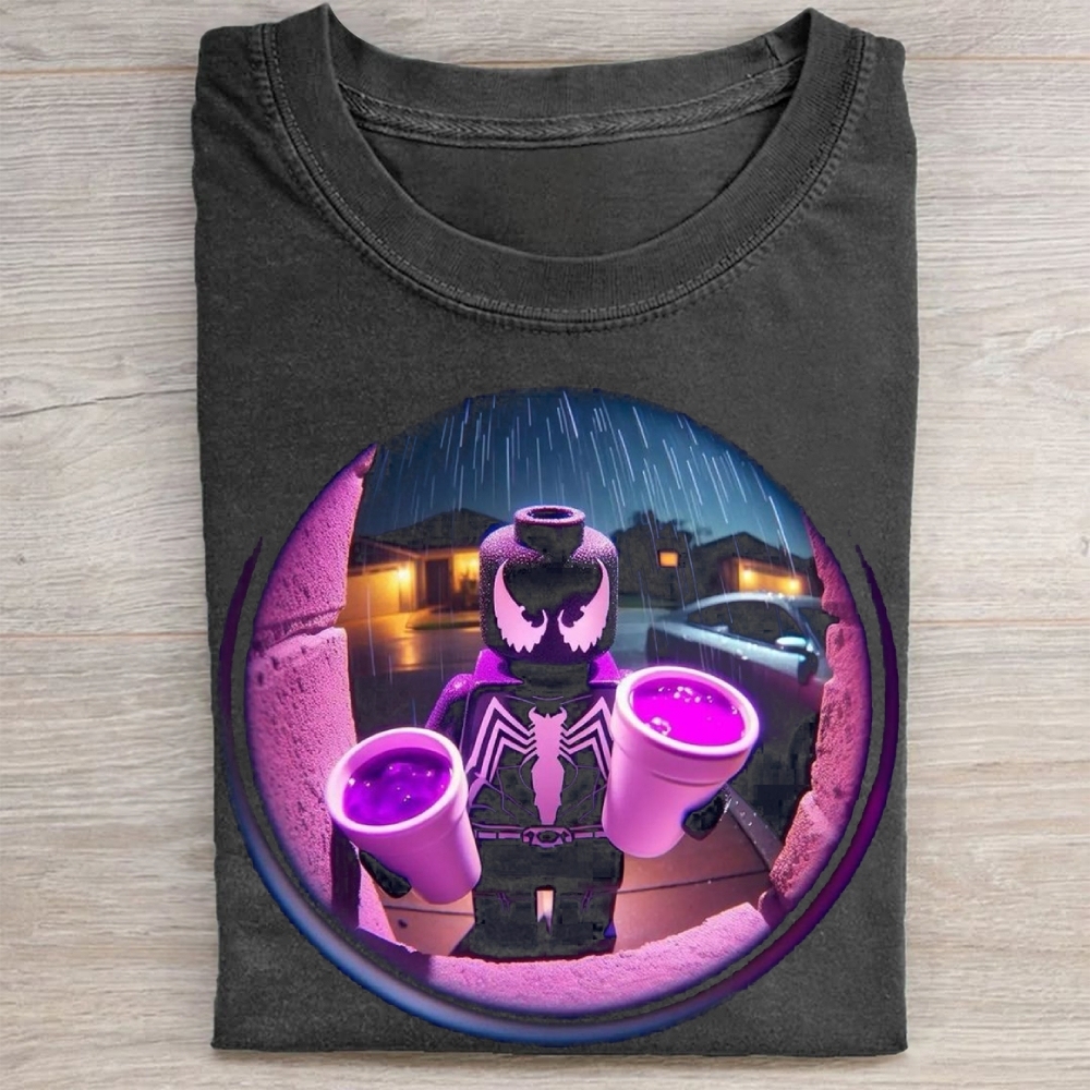 Lego Symbiote Night Humor Vintage Washed Tee