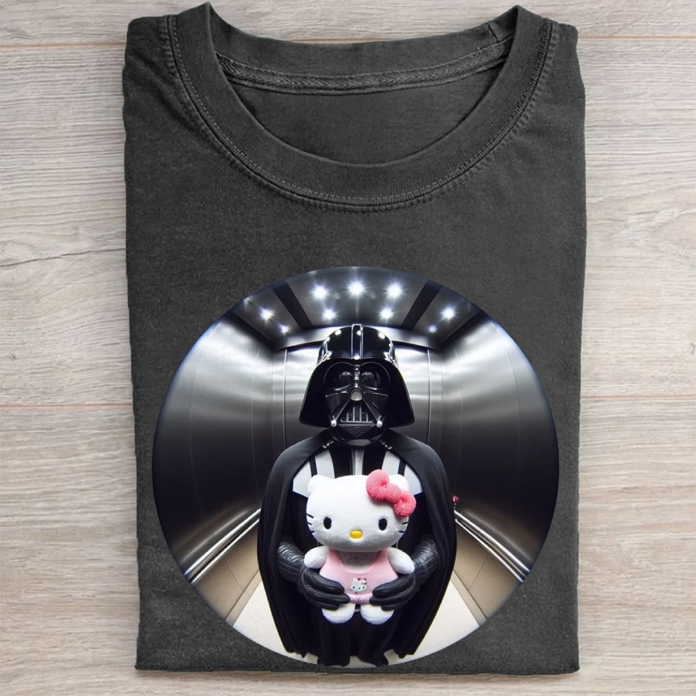 Dark Lord & Cute Kitty CrossoverVintage Washed Tee