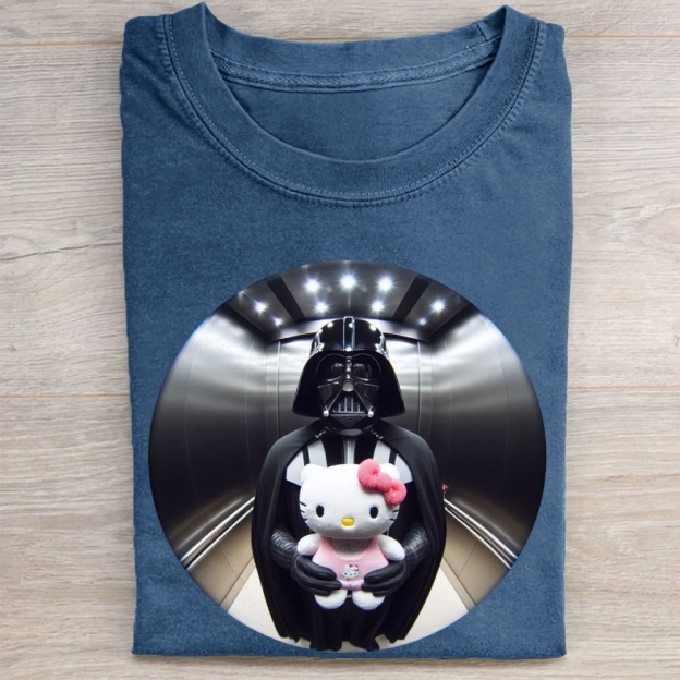 Dark Lord & Cute Kitty CrossoverVintage Washed Tee