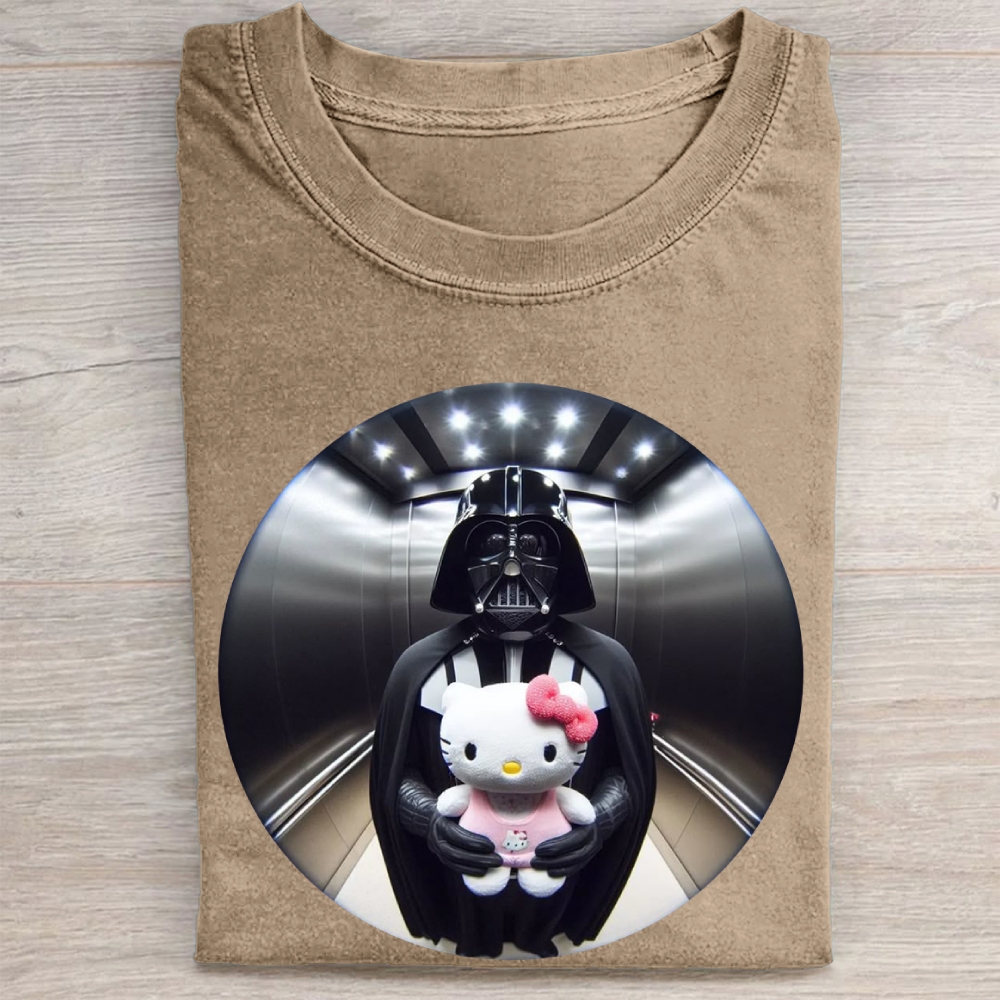 Dark Lord & Cute Kitty CrossoverVintage Washed Tee