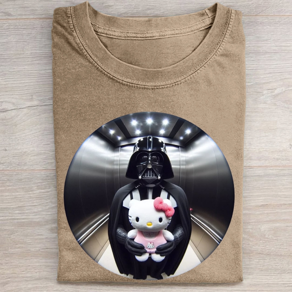 Dark Lord & Cute Kitty CrossoverVintage Washed Tee