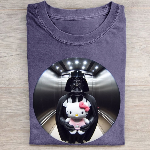 Dark Lord & Cute Kitty CrossoverVintage Washed Tee