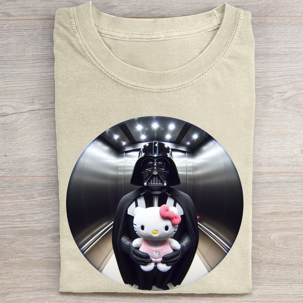 Dark Lord & Cute Kitty CrossoverVintage Washed Tee