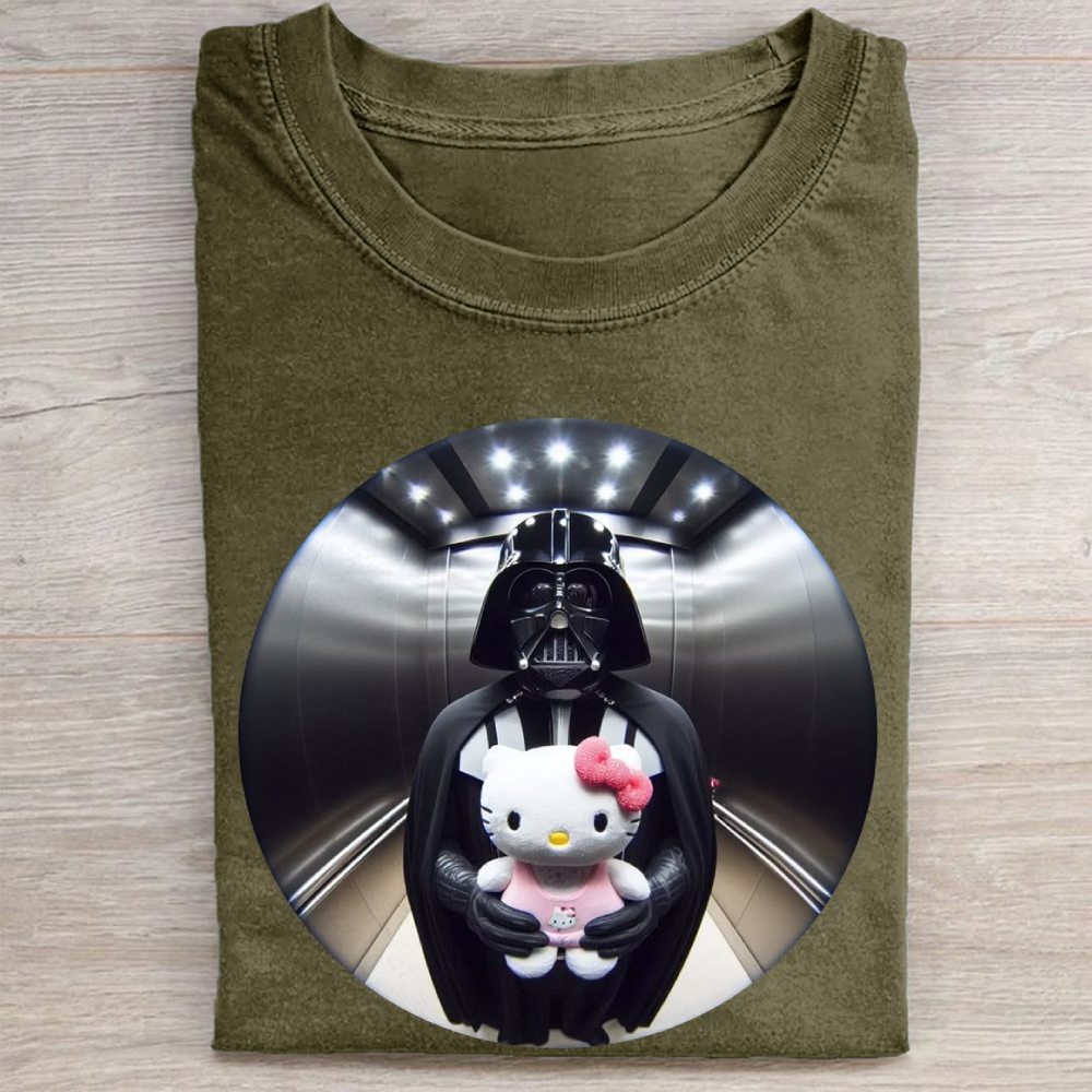 Dark Lord & Cute Kitty CrossoverVintage Washed Tee