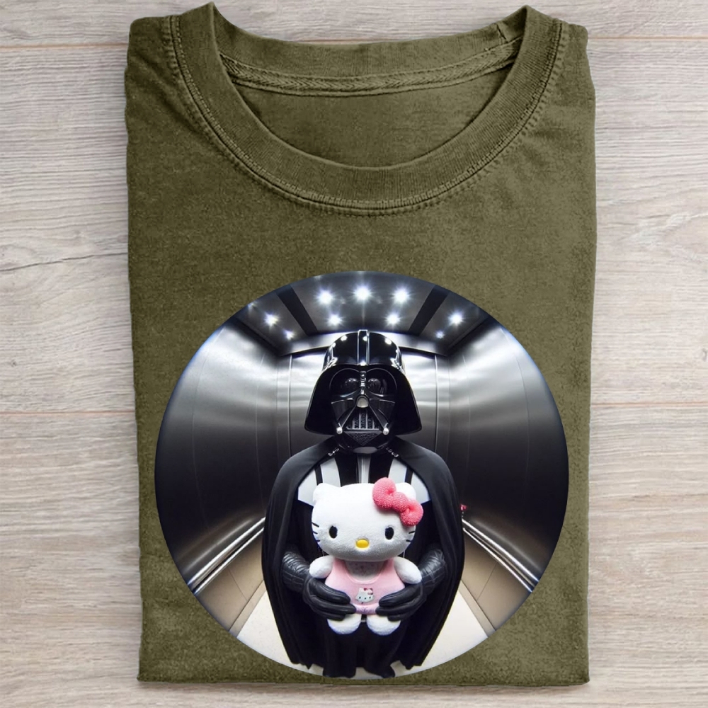 Dark Lord & Cute Kitty CrossoverVintage Washed Tee