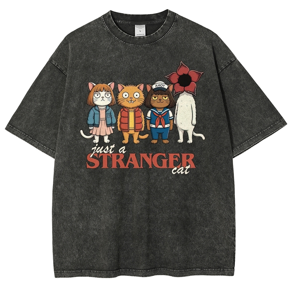 Just a Stranger Cat Group Washed T-Shirt