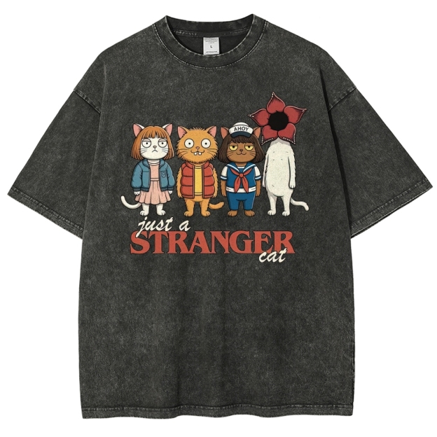 Just a Stranger Cat Group Washed T-Shirt