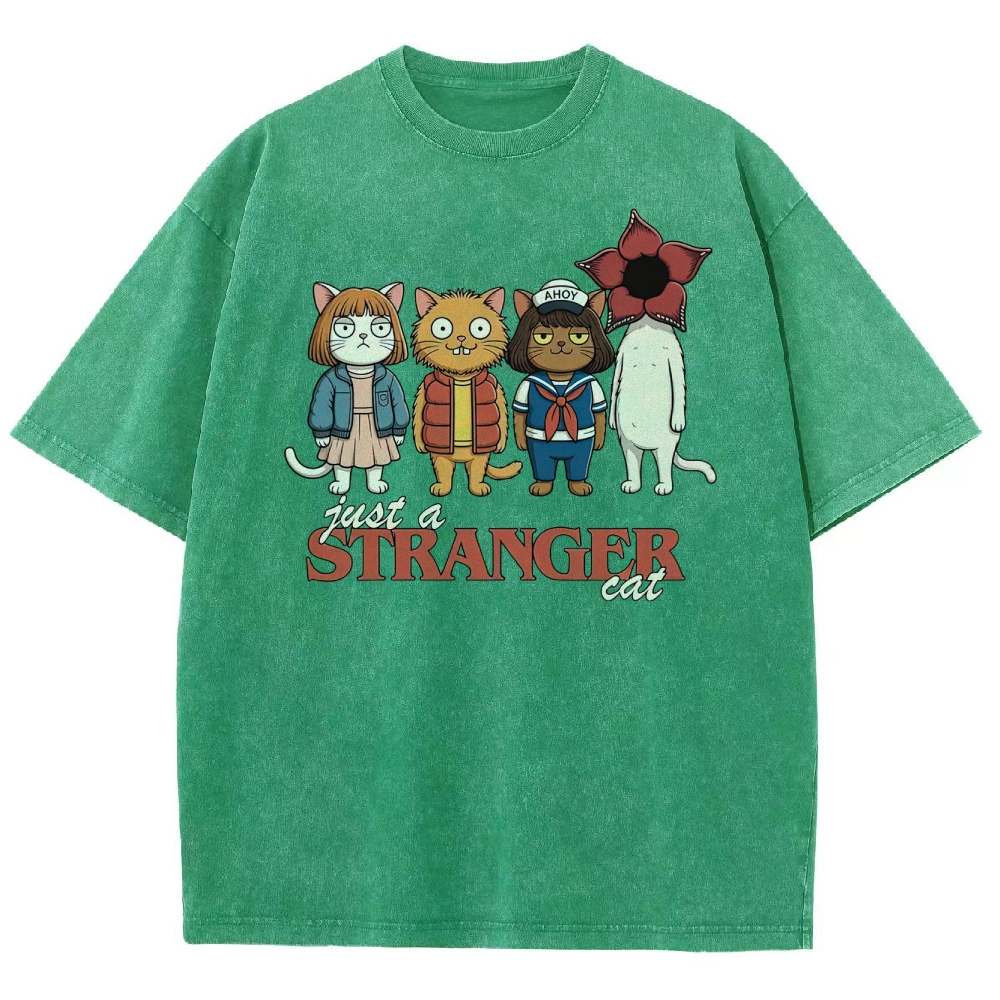 Just a Stranger Cat Group Washed T-Shirt