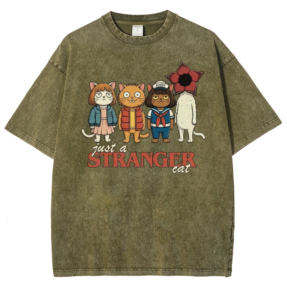 Just a Stranger Cat Group Washed T-Shirt