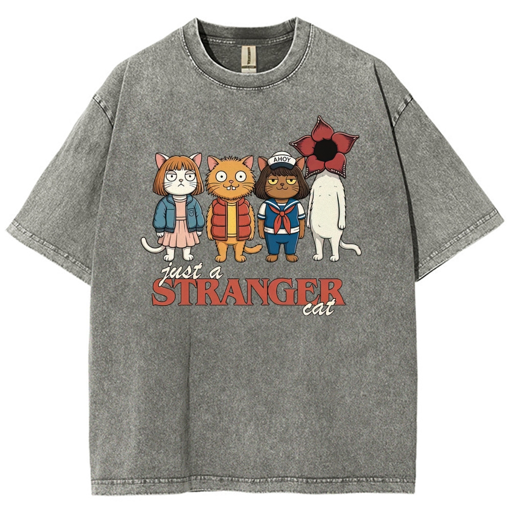 Just a Stranger Cat Group Washed T-Shirt