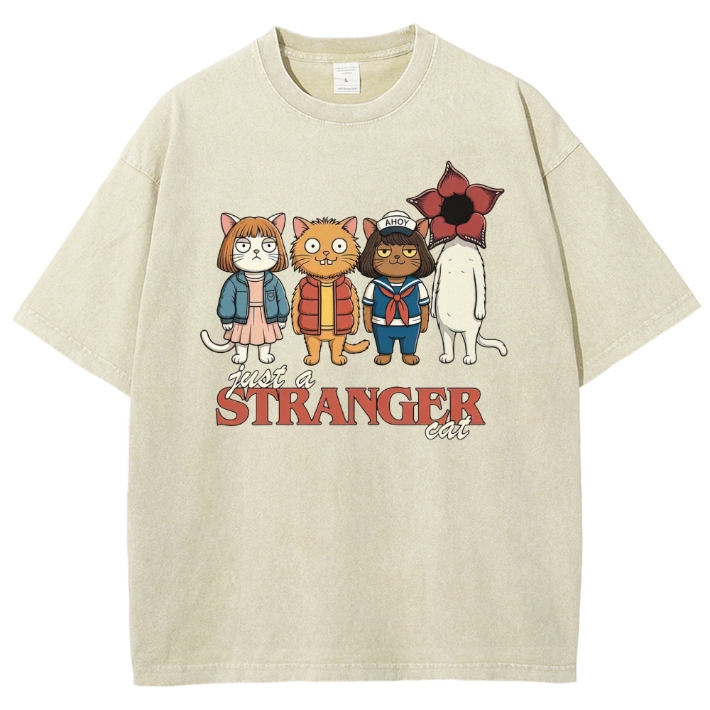 Just a Stranger Cat Group Washed T-Shirt