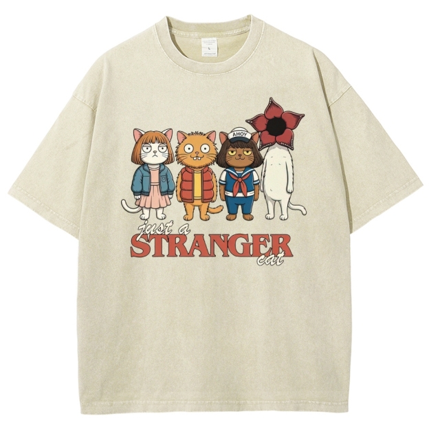 Just a Stranger Cat Group Washed T-Shirt