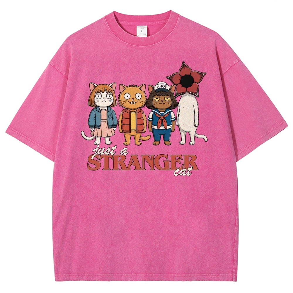 Just a Stranger Cat Group Washed T-Shirt