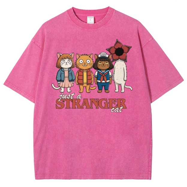 Just a Stranger Cat Group Washed T-Shirt