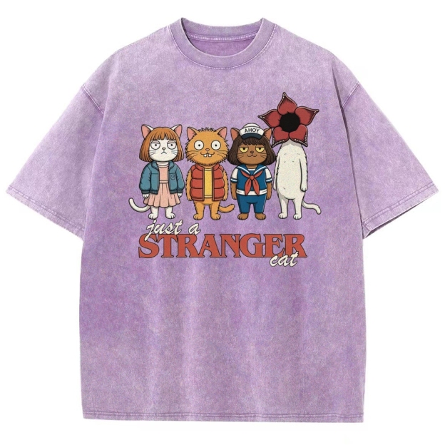 Just a Stranger Cat Group Washed T-Shirt