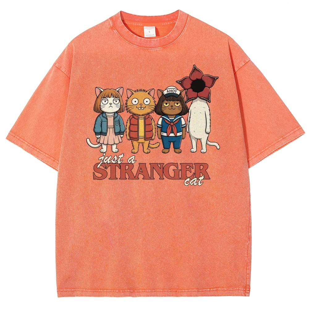 Just a Stranger Cat Group Washed T-Shirt