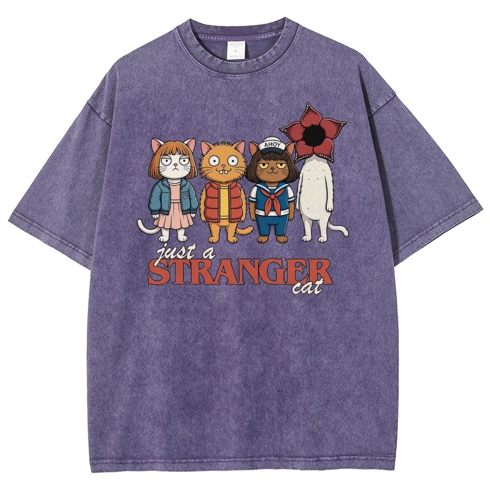 Just a Stranger Cat Group Washed T-Shirt
