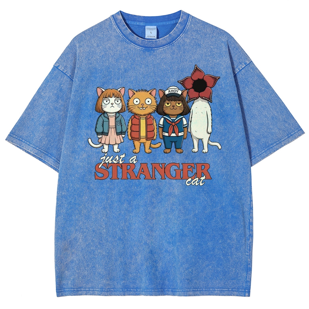 Just a Stranger Cat Group Washed T-Shirt