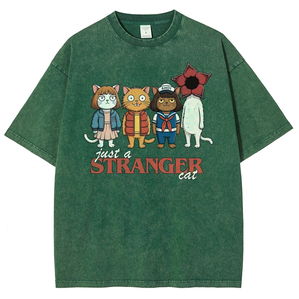 Just a Stranger Cat Group Washed T-Shirt