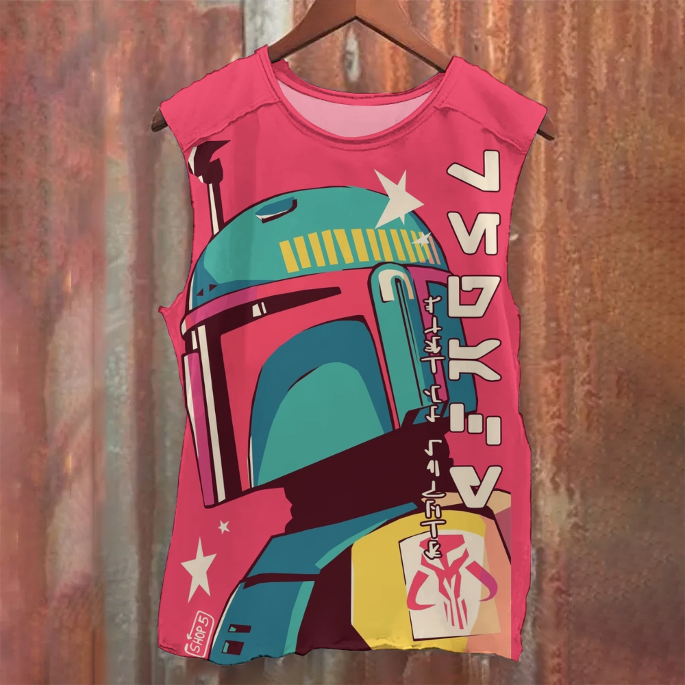 Bounty Hunter Helmet Pop Art Printed Tank Top