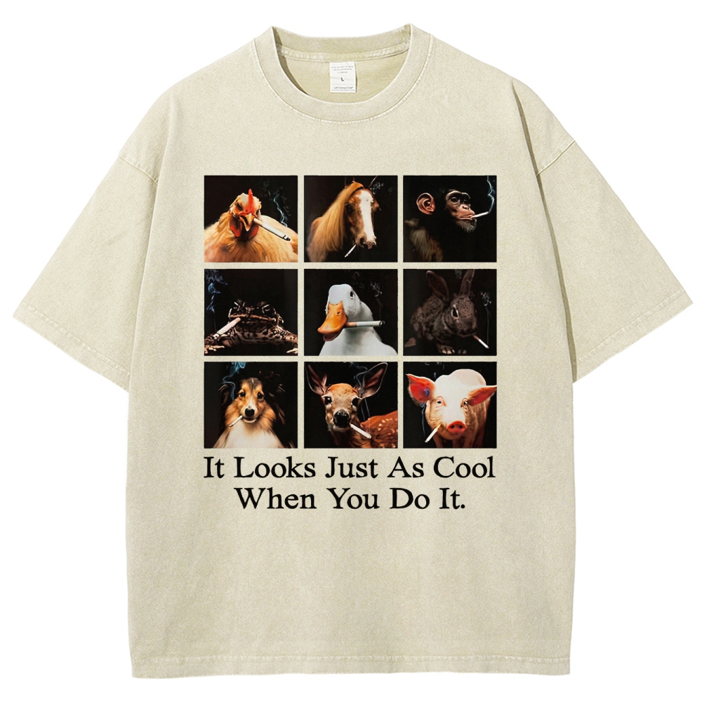  Looks Just as Cool When You do It  Washed T-Shirt 