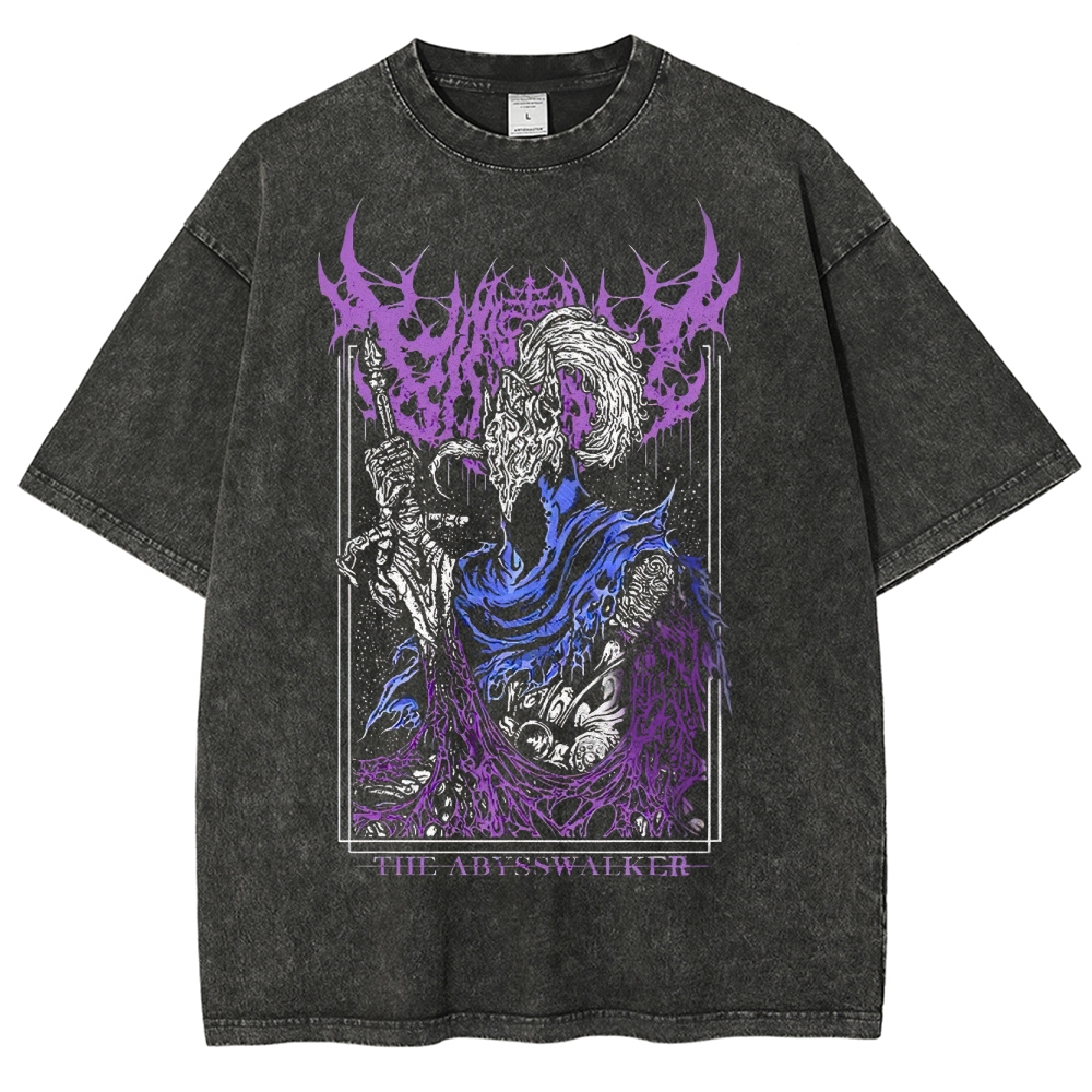 Dark Fantasy Gothic Knight  Washed T-Shirt 