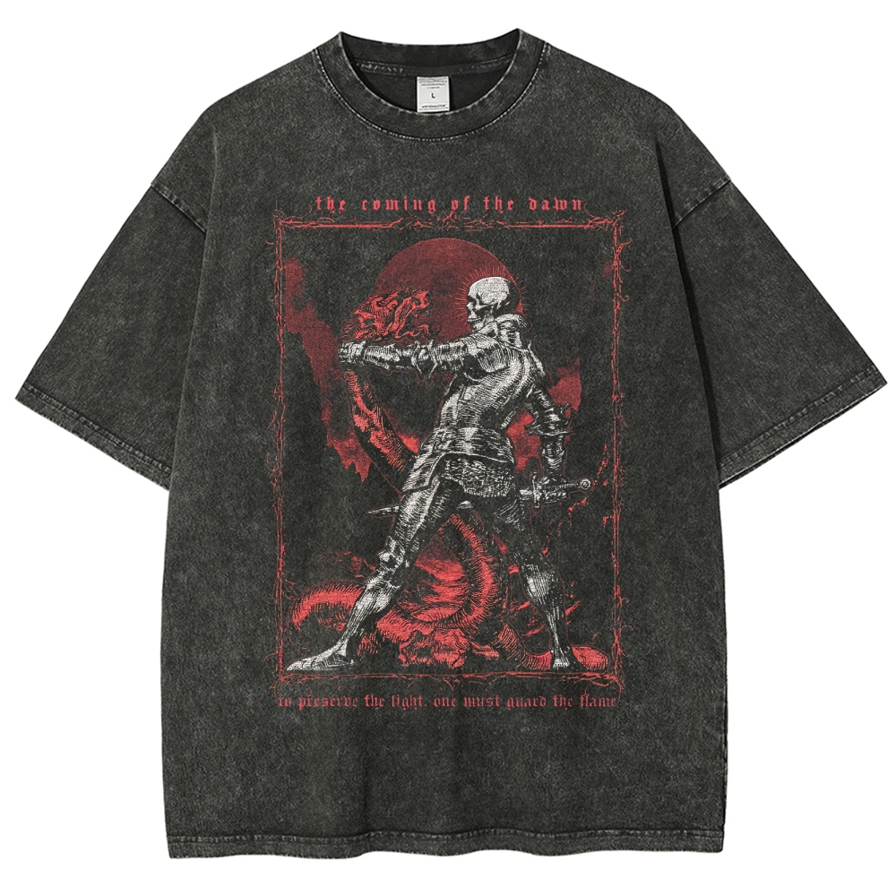Knight VS. Flame Dragon Washed T-Shirt