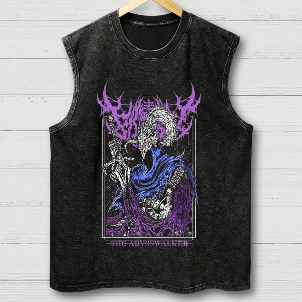 Dark Fantasy Gothic Knight Washed Tank Top