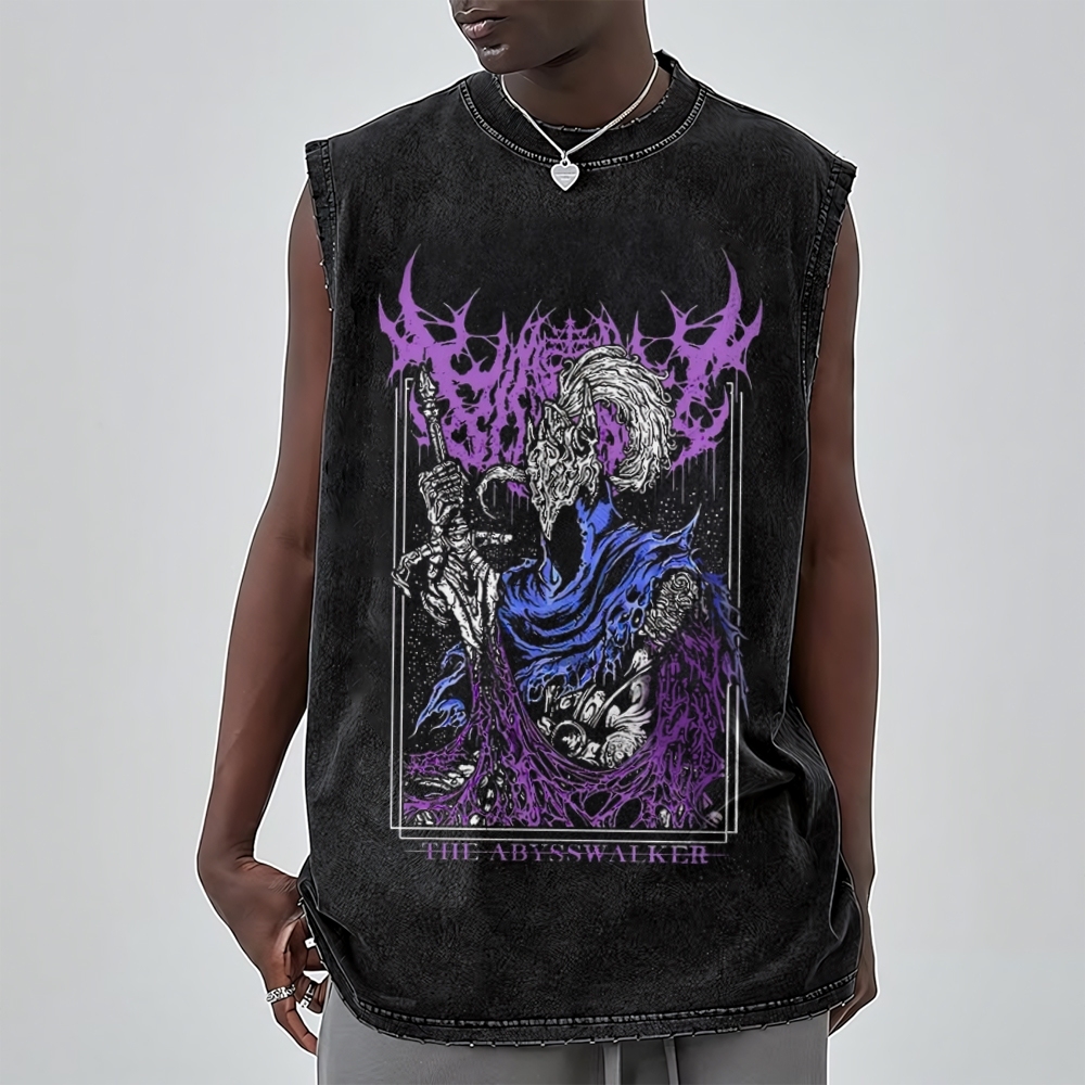 Dark Fantasy Gothic Knight Washed Tank Top 