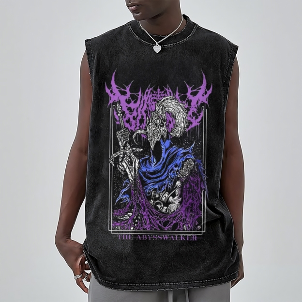 Dark Fantasy Gothic Knight Washed Tank Top 