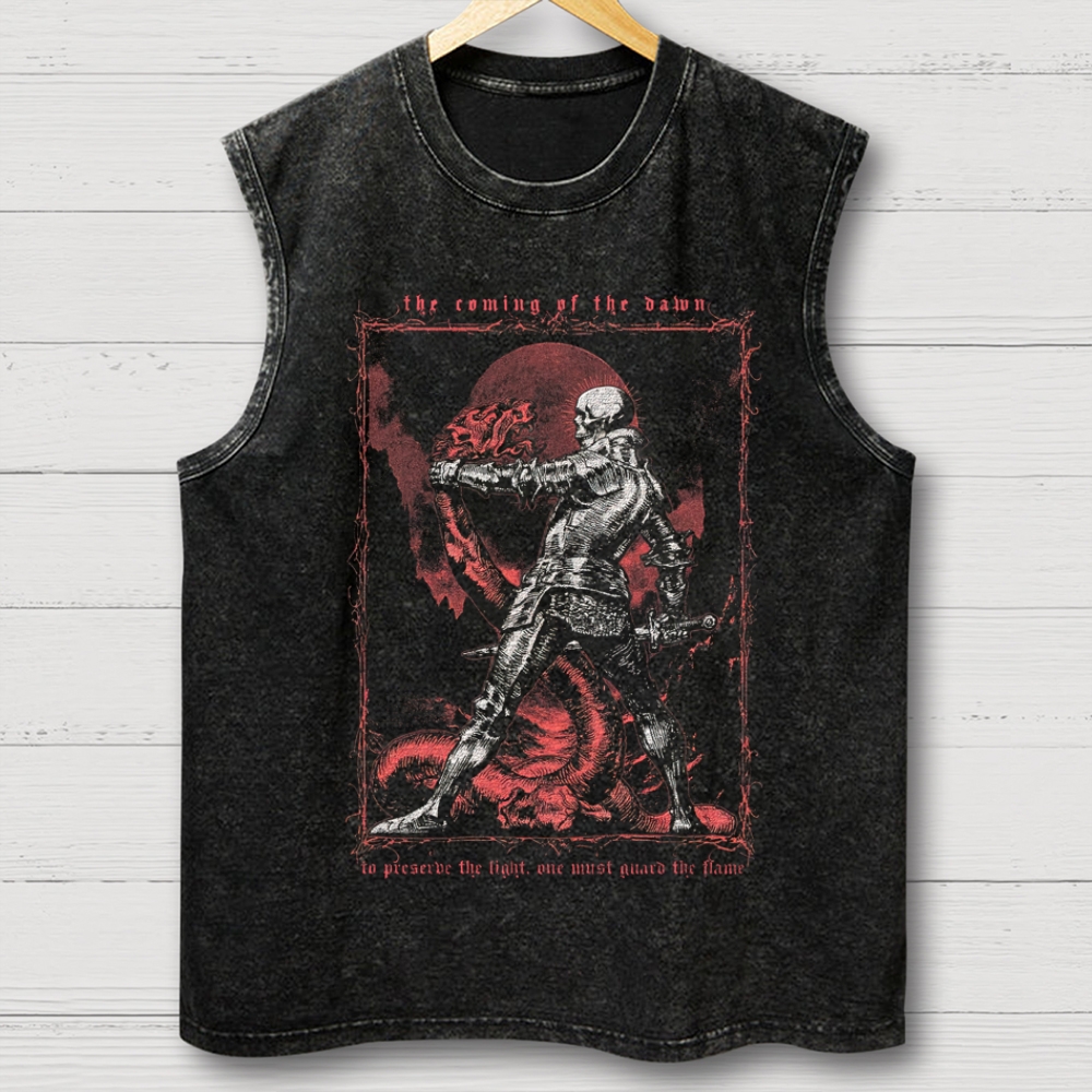 Knight VS. Flame Dragon Washed Tank Top 